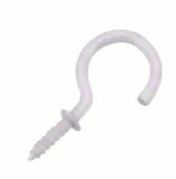1 1/4" Cup Hook W/Shoulder White (Bag Of 100)