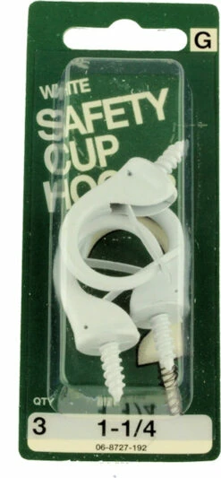 Hillman 1 1/4" White Safety Cup Hook - 3 Pack (970726)