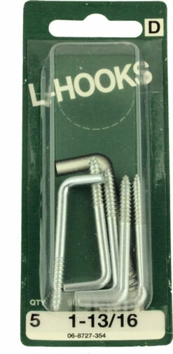 Hillman 1-13/16" L-Hooks - 5 Pack
