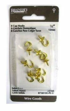 1/2'' Brass Plated Cup Hook (8-Pack) 54160