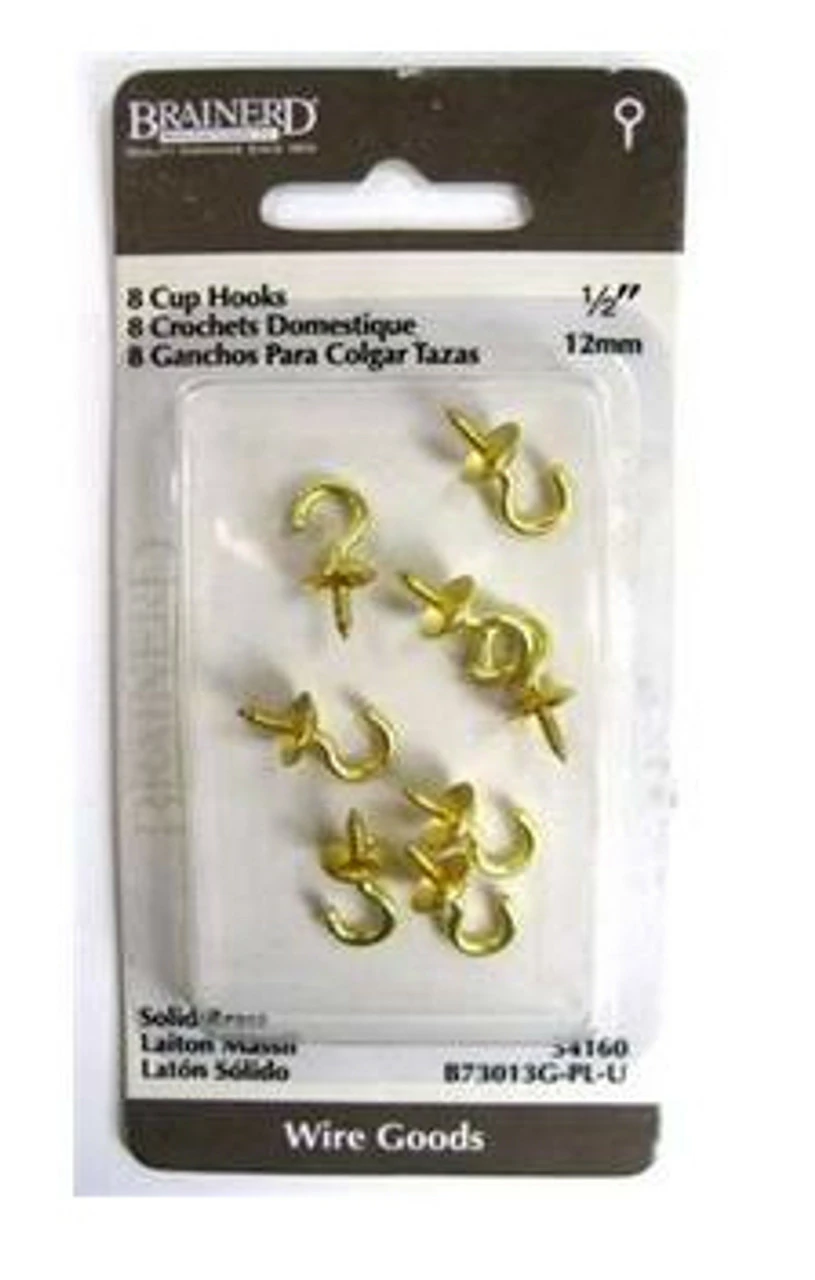 1/2'' Brass Plated Cup Hook (8-Pack) 54160 3 1/2'' Brass Plated Cup Hook (8-Pack) 54160