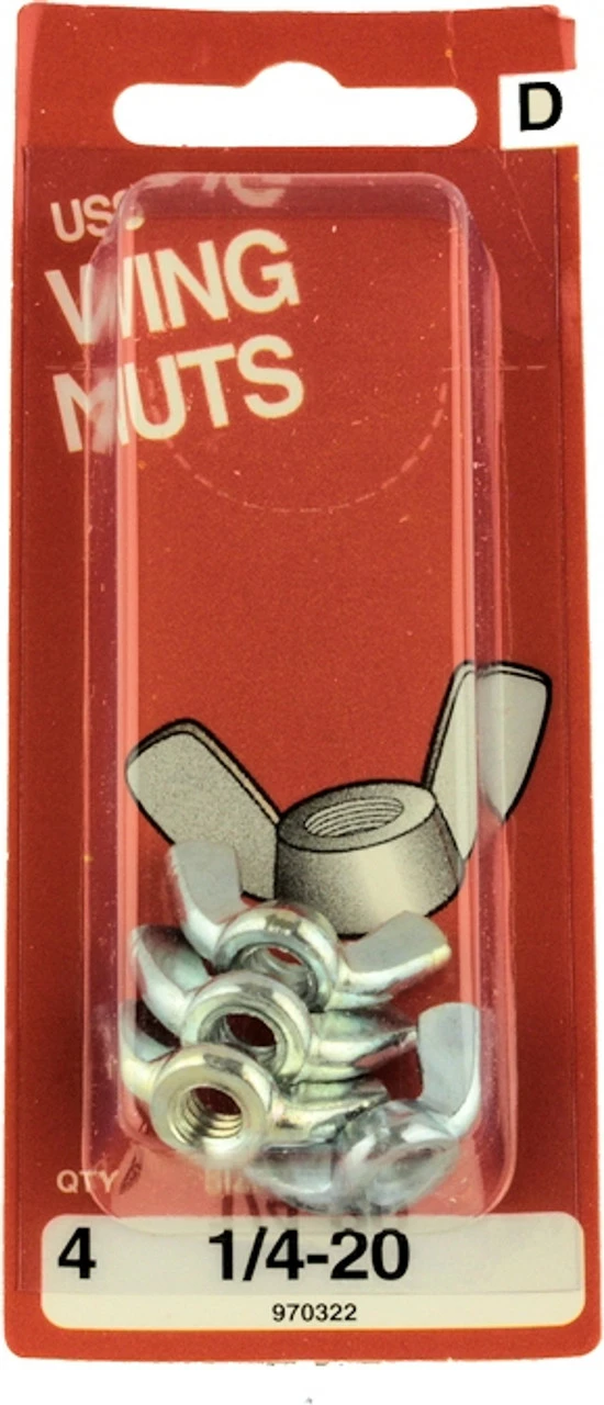Hillman 1/4-20 USS Wing Nuts - 4 Pack 3 Hillman 1/4-20 USS Wing Nuts - 4 Pack