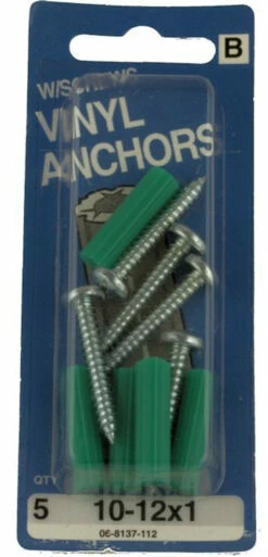Hillman 10-12 X 1 Vinyl Anchors With Screws - 5 Pack