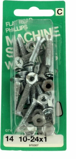 10-24 X 1 Flat Head Machine Screws W/ Nuts