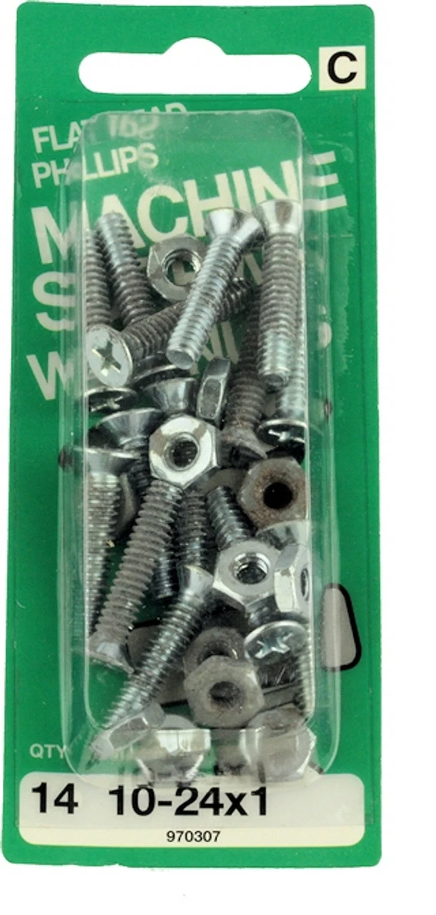 10-24 X 1 Flat Head Machine Screws W/ Nuts 3 10-24 X 1 Flat Head Machine Screws W/ Nuts