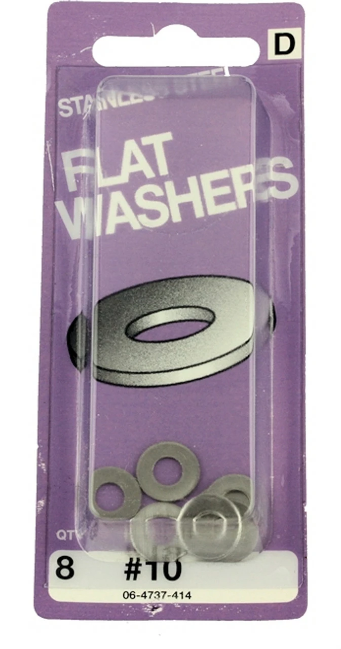 Hillman #10 Stainless Steel Flat Washers - 8 Pack 3 Hillman #10 Stainless Steel Flat Washers - 8 Pack