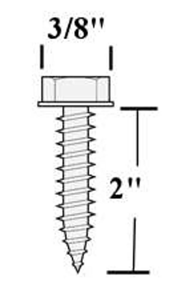 12 X 2" Hex Head Screw 25 Pcs SCR162HEX 4 12 X 2" Hex Head Screw 25 Pcs SCR162HEX - Image 2