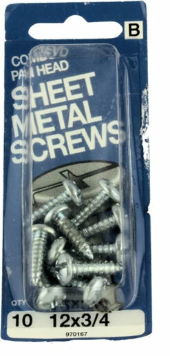 Hillman 12 X 3/4" Combo Pan Head Sheet Metal Screws - 10 Pack