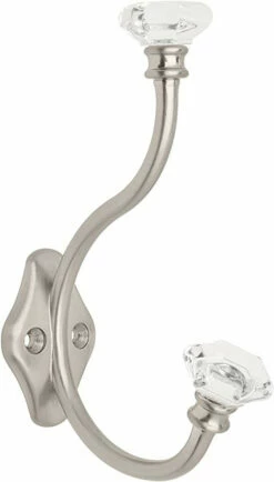 Liberty Acrylic Facets Satin Nickel 5.87" Coat And Hat Hook