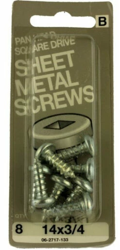 Hillman 14 X 3/4" Sheet Metal Screws Pan Head Sq Drive 8-Pak H-06-2717-133