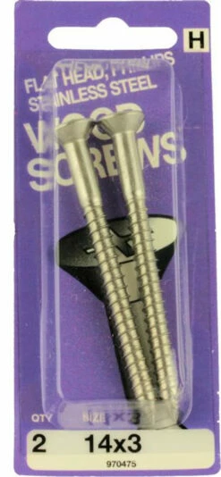 Hillman #14 X 3" Stainless Steel Wood Screw Flat Head Phillips 2-Pak H-970475