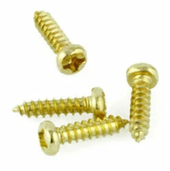 4 X 1/2" Brass Plated Round Phillips 25 Per Bag