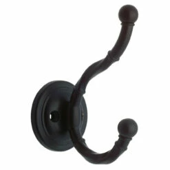 Liberty Twisted Double Prong Coat And Hat Hook Flat Black