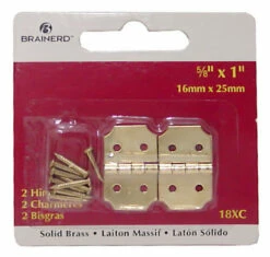 (100-Pack) Pair 5/8" X 1" Solid Brass Hinges With Brads