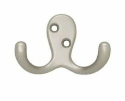 (2 Pack) Double Prong Robe Hook Satin Nickel