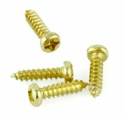 #2 X 1/2" Round Head Brass Plated Phillips - Bag Of 25 Screws