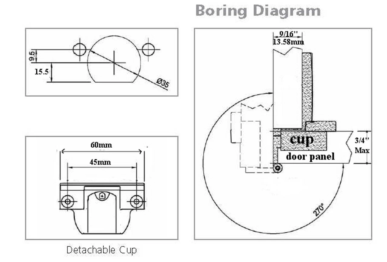 270 Degree Hinge Commercial Quality DL-C1290-NP 8 270 Degree Hinge Commercial Quality DL-C1290-NP - Image 6
