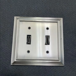 Liberty AS-IS Architectural Double Switch Wall Plate Satin Nickel