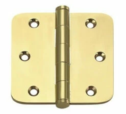 3-1/2" Polished Brass 5/8" Radius Door Hinge - Retail Carded