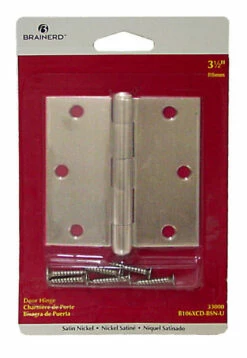 Liberty 3-1/2" Square Corner Hinge & Screws - Brushed Satin Nickel LQ-B106XCD-BSN-U