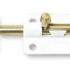 Liberty 3" Barrel Bolt Lock White Epoxy/Brass LQ-50017