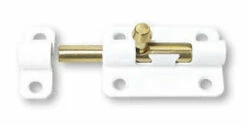 Liberty 3" Barrel Bolt Lock White Epoxy/Brass LQ-50017