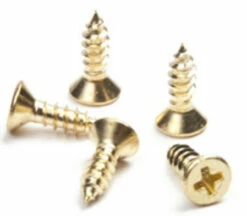3 X 5/16" Flat Head Phillips Wood Screw - Brass Plated - Bag Of 25