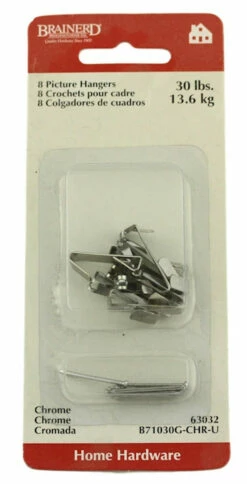 30 Pound Capacity Picture Frame Hanger - 8 Sets B71030G-CHR-U