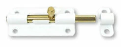 Liberty 4" Barrel Bolt Lock White Epoxy/Brass