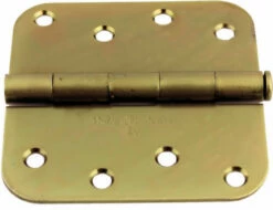 4" X 4" Residential Hinge 5/8 Radius Made In USA Yellow Zinc