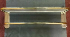 24" Towel Shelf With 1 Bar Satin Nickel And Polished Brass