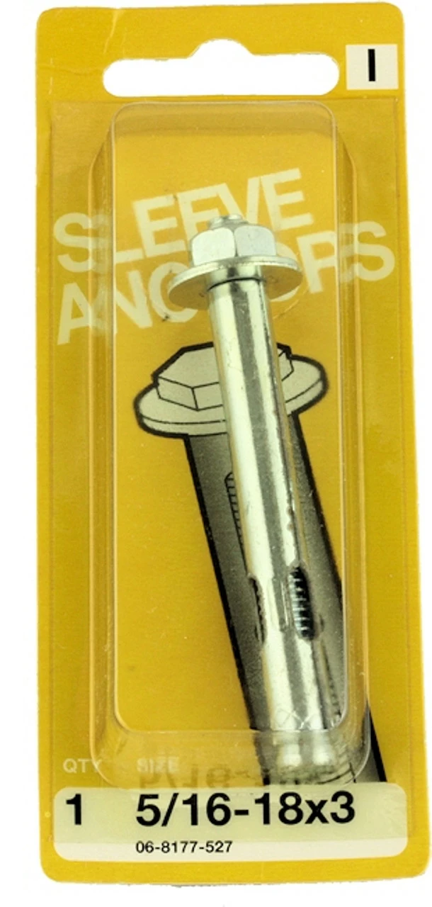 Hillman 5/16 - 18 X 3 Sleeve Anchor 3 Hillman 5/16 - 18 X 3 Sleeve Anchor