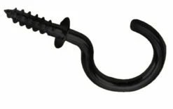 5/8" Cup Hooks Black W/ Shoulder (100 PER BAG)