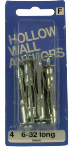 Hillman 6-32 Long Hollow Wall Anchors 4-Pak H-970605