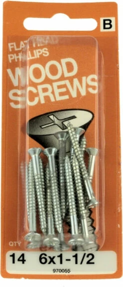 Hillman #6 X 1-1/2" Flat Head Wood Screws H-970055