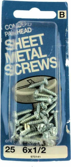 Hillman #6 X 1/2" Combo Pan Head Sheet Metal Screws - 25 Pack H-970141