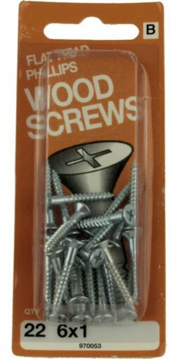 Hillman #6 X 1" Flat Head Phillips Wood Screws 22-Pak H-970053