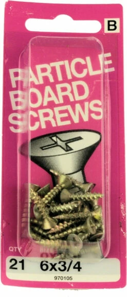 Hillman #6 X 3/4" Particle Board Screws - 21 Pack