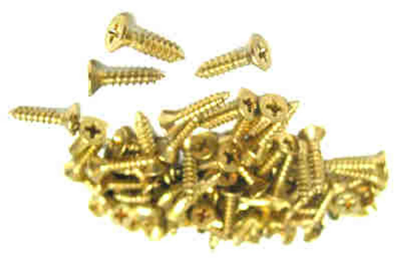 6 X 5/8" Flat Head Screw - Phillips Head - Brass Plated - (25 Pcs.) 5 6 X 5/8" Flat Head Screw - Phillips Head - Brass Plated - (25 Pcs.) - Image 3