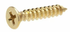 6 X 5/8" Flat Head Screw - Phillips Head - Brass Plated - (25 Pcs.)