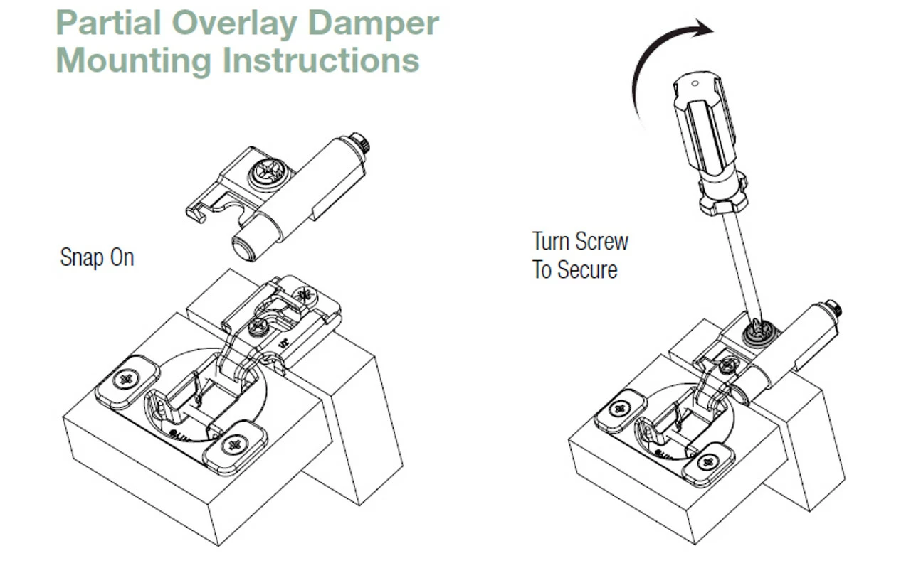 Liberty 7/16" Overlay Compact Hinge With Adjustable Soft Close LQ-H16021-NP-A & H05108-NP-A 4 Liberty 7/16" Overlay Compact Hinge With Adjustable Soft Close LQ-H16021-NP-A & H05108-NP-A - Image 2