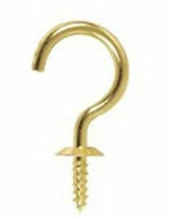 7/8" Solid Brass Cup Hooks - 8 Pack