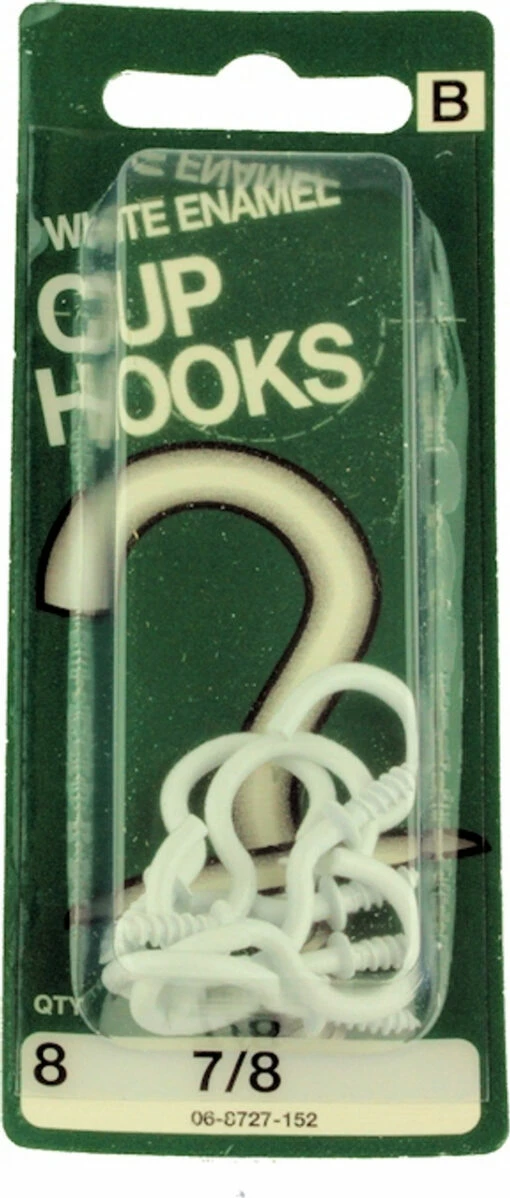 Hillman 7/8" White Enamel Cup Hooks - 8 Pack 4 Hillman 7/8" White Enamel Cup Hooks - 8 Pack -Liberty Sale 7 8 white enamel cup hooks 8 pack 2 51107.1660145985