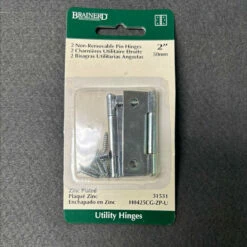 (2 Pack) 2" X 1-1/2" Butt Hinge Loose Pin Zinc Plated