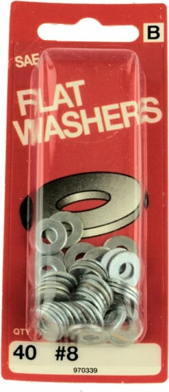 Hillman #8 SAE Flat Washers - 40 Pack