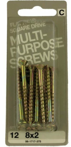 Hillman 8 X 2" All Purpose Square Drive Screws 12-Pak H-06-1717-375