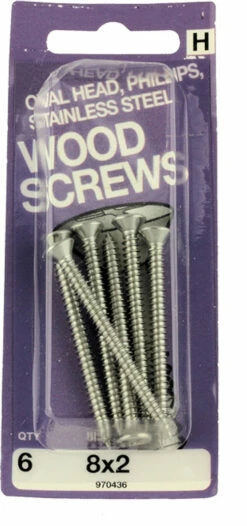 Hillman 8 X 2 Stainless Steel Oval Head Wood Screws H-970436