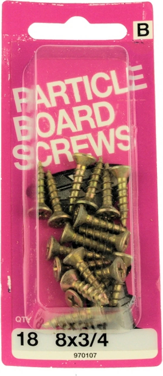Hillman #8 X 3/4" Particle Board Screws - 18 Pack 3 Hillman #8 X 3/4" Particle Board Screws - 18 Pack