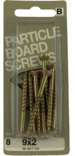 Hillman #9 X 2" Yellow Zinc Phillips Particle Board Screws 8-Pak H-06-1817-176