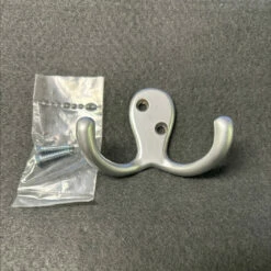 Double Hook 2-3/4" Wide X 2" Tall Matte Chrome With Screws